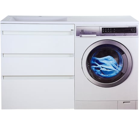 Напольная тумба под стиральную машину Misty Фостер - 70 три ящика белая Э-Фос01070-013ЯНС