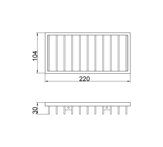 Прямоугольная решетка Veragio BASKET L220хP104хh30 мм, хром VR.GFT-9047.CR