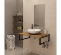 Столешница в ванную под раковину и стиральную машину Leman влагостойкая из МДФ, цвет Орех сибирский, 800x500, 6.ST800.ORSIB.23.2 32420730