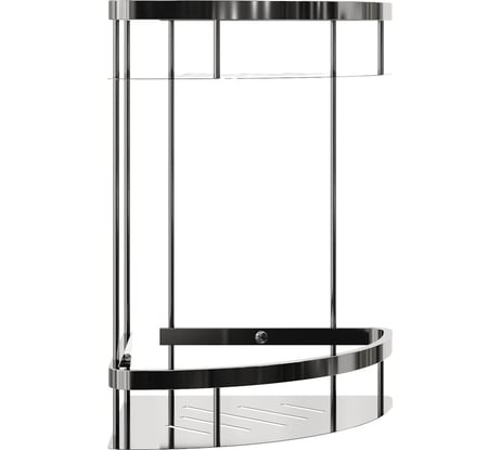 Полка для ванной Teymi Lina двухъярусная угловая, нержавеющая сталь, хром T90232 ЦБ-00269195