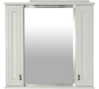 Зеркало с 2-мя шкафчиками Misty Лувр-85 белое П-Лвр03085-0112Я