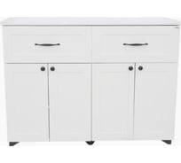 Тумба Misty Дуэт - 120 белая матовая с двумя ящиками П-Ду061202я01-1