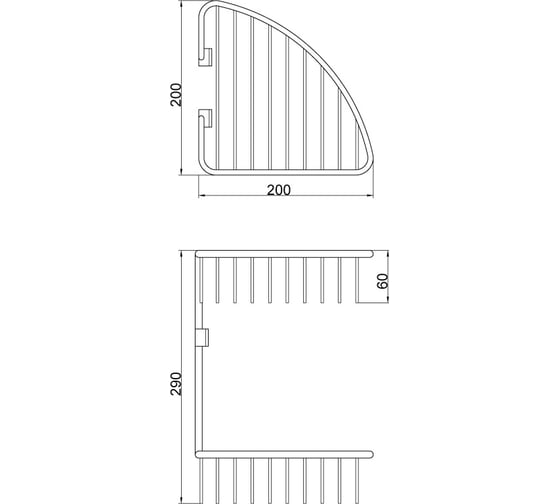 Угловая двойная решетка Veragio Basket 200x200х290 мм, хром VR.GFT-9034.CR