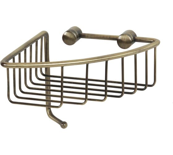Угловая решетка Veragio BASKET 165х165хh126 мм, с крючком, бронза VR.GFT-9057.BR