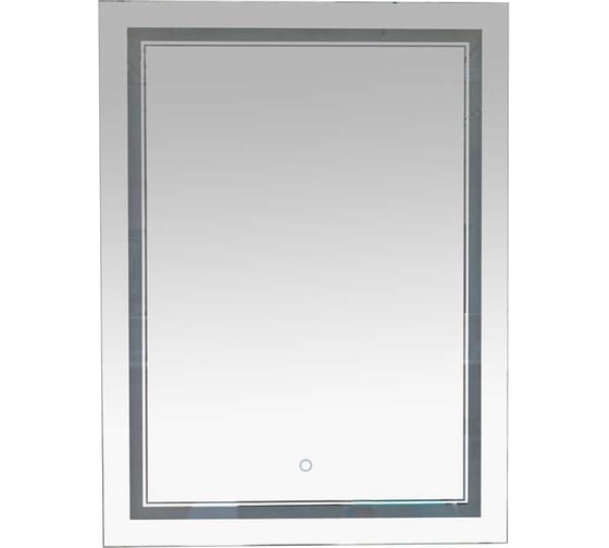 Зеркало Misty 2 Неон LED 600х800 сенсор на зеркале двойная подсветка П-Нео060080-2ПРСНЗДВП