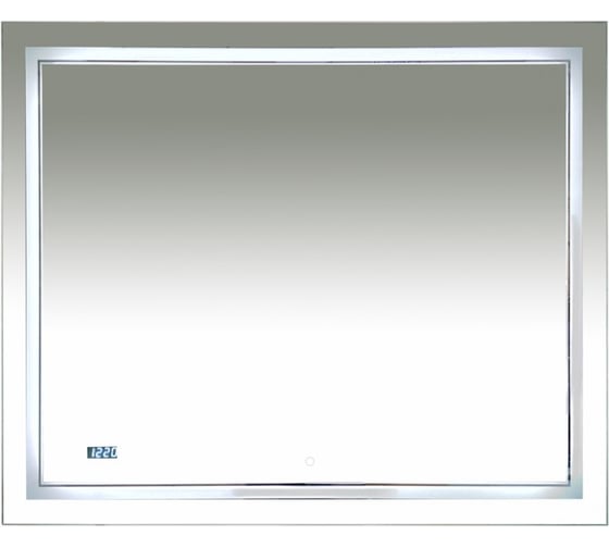Зеркало Misty 2 Неон LED 1000х800 сенсор на зеркале + часы двойная подсветка П-Нео10080-2ПРСЧДВП 1