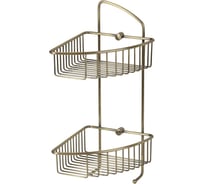 Угловая двойная решетка Veragio Basket 180х200х420 мм, с двумя крючками, бронза VR.GFT-9037.BR