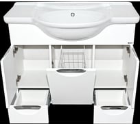 Тумба Misty Жасмин - 86 с двумя ящиками корзина белая эмаль П-Жас01085-011К2Я