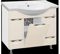 Тумба Misty Жасмин - 86 два ящика, корзина бежевая эмаль П-Жас01085-031К2Я