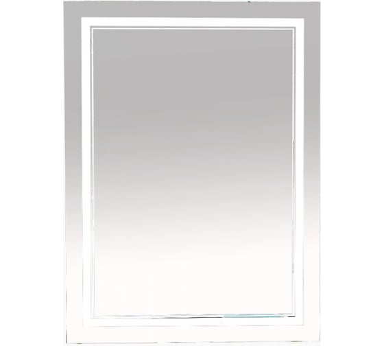 Зеркало Misty 2 Неон LED 600х800 клавишный выключатель двойная подсветка П-Нео060080-2ПРКВДВП