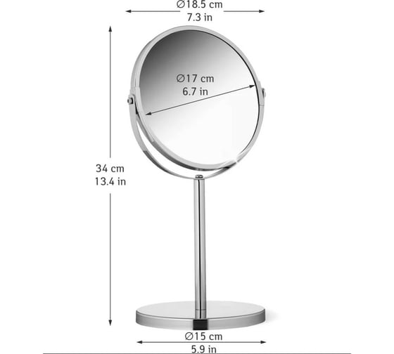 Двустороннее зеркало на ножке Tatkraft VENUS 11120