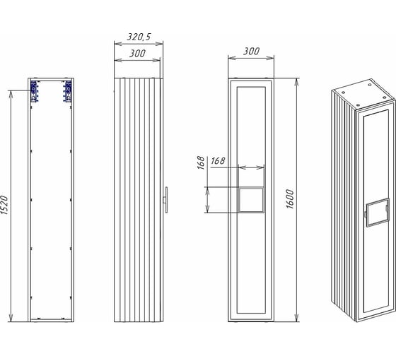 Пенал LA FENICE Cubo Blu Grigio синий 30 FNC-05-CUB-BG-30