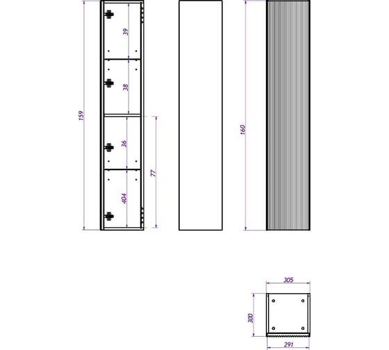 Пенал LA FENICE Terra Blu Grigio синий 30 FNC-05-TER-BG-30