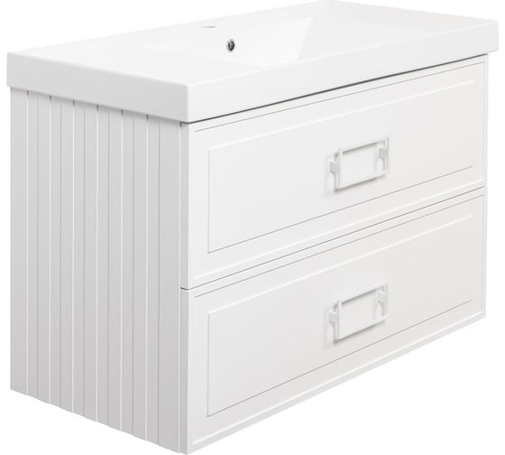 Тумба под раковину LA FENICE Cubo Bianco TWIN белая 100 FNC-01-CUB-B-100-2