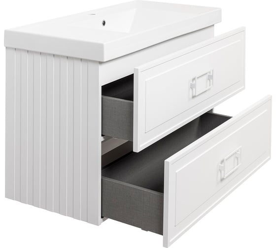 Тумба под раковину LA FENICE Cubo Bianco TWIN белая 100 FNC-01-CUB-B-100-2