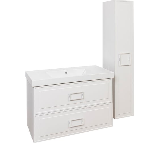 Тумба под раковину LA FENICE Cubo Bianco TWIN белая 100 FNC-01-CUB-B-100-2