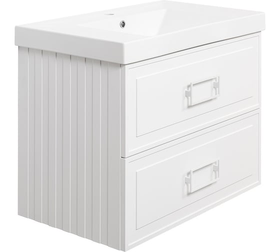 Тумба под раковину LA FENICE Cubo Bianco TWIN белая 80 FNC-01-CUB-B-80-2 1
