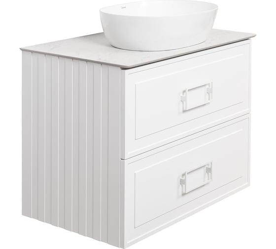 Тумба под раковину LA FENICE Cubo Bianco TWIN белая 80 FNC-01-CUB-B-80-2