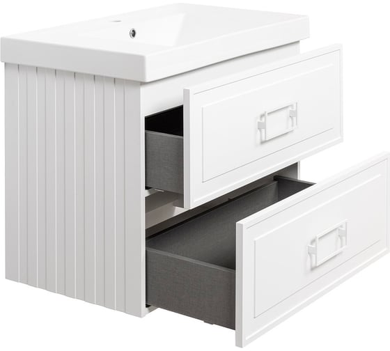 Тумба под раковину LA FENICE Cubo Bianco TWIN белая 80 FNC-01-CUB-B-80-2