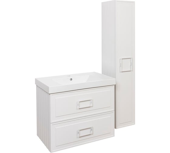 Тумба под раковину LA FENICE Cubo Bianco TWIN белая 80 FNC-01-CUB-B-80-2