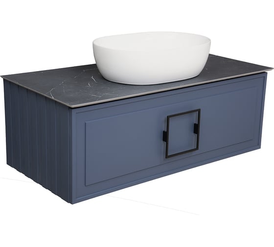 Тумба под раковину LA FENICE Cubo Blu Grigio синяя 100 FNC-01-CUB-BG-100