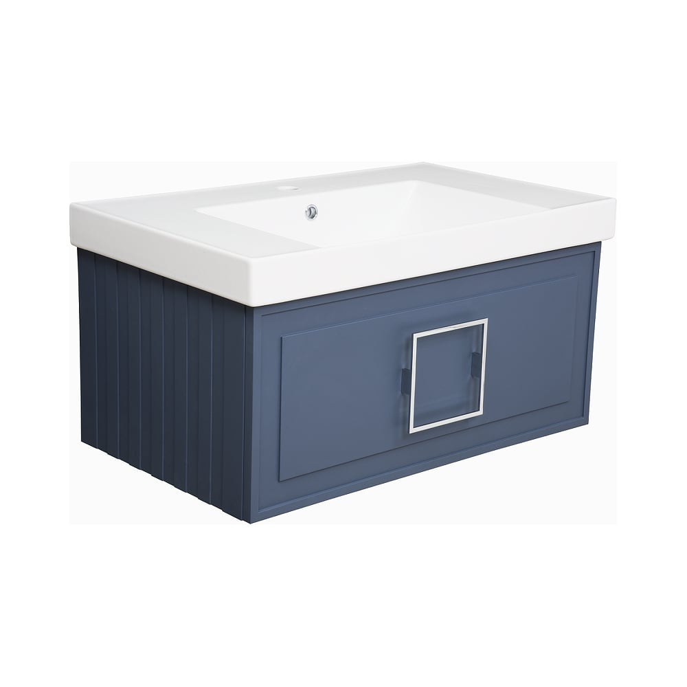 Тумба под раковину LA FENICE Cubo Blu Grigio синяя 80 FNC-01-CUB-BG-80 ...