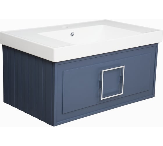 Тумба под раковину LA FENICE Cubo Blu Grigio синяя 80 FNC-01-CUB-BG-80