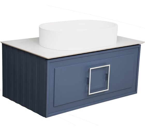 Тумба под раковину LA FENICE Cubo Blu Grigio синяя 80 FNC-01-CUB-BG-80