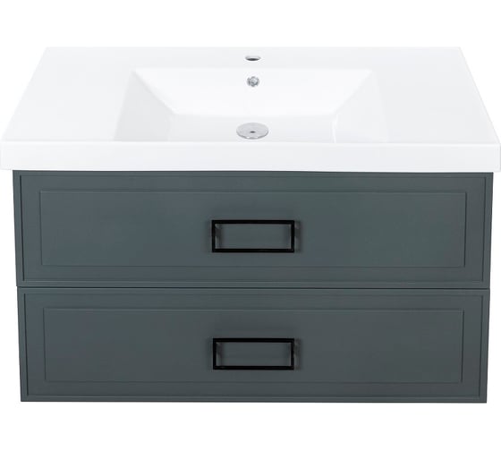 Тумба под раковину LA FENICE Cubo Grigio TWIN серо-зелёная 100 FNC-01-CUB-G-100-2