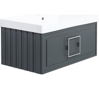 Тумба под раковину LA FENICE Cubo Grigio серо-зелёная 90 FNC-01-CUB-G-90