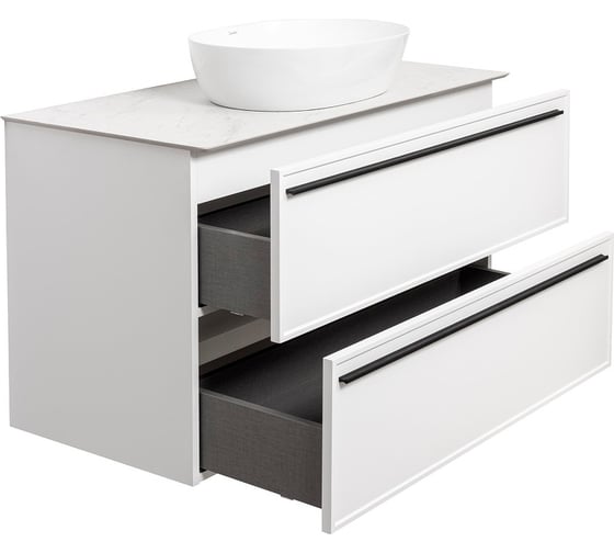 Тумба под раковину LA FENICE Elba Bianco TWIN белая 100 FNC-01-ELB-B-100-2