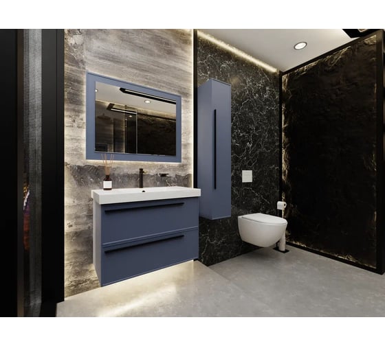 Тумба под раковину LA FENICE (Без раковины) Elba Blu Grigio TWIN синяя 100 503591