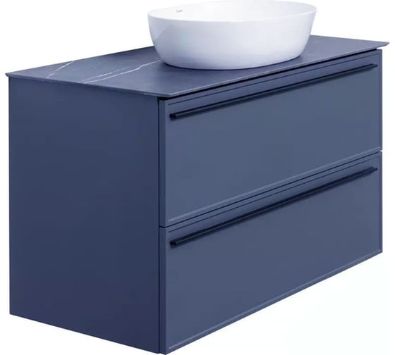 Тумба под раковину LA FENICE Elba Blu Grigio TWIN синяя 80 FNC-01-ELB-BG-80-2