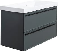 Тумба под раковину LA FENICE Elba Grigio TWIN серо-зелёная 100 FNC-01-ELB-G-100-2