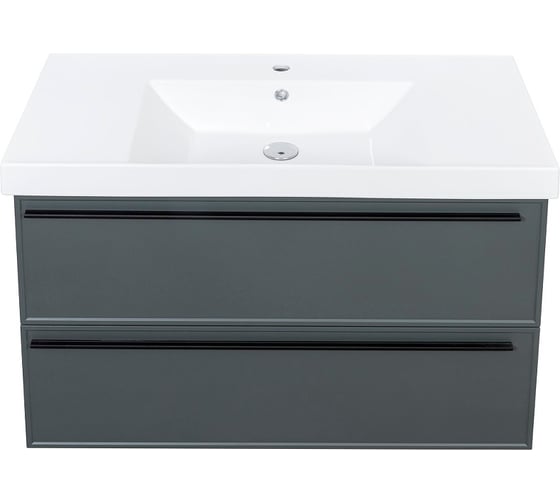 Тумба под раковину LA FENICE Elba Grigio TWIN серо-зелёная 100 FNC-01-ELB-G-100-2