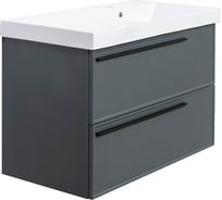 Тумба под раковину LA FENICE Elba Grigio TWIN серо-зелёная 90 FNC-01-ELB-G-90-2