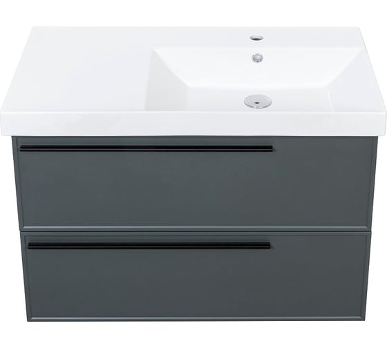 Тумба под раковину LA FENICE Elba Grigio TWIN серо-зелёная 90 FNC-01-ELB-G-90-2