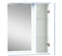 Зеркало со шкафчиком Emmy Рио правое, с подсветкой 55 белый 210049