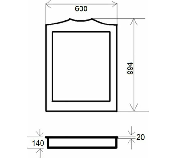Зеркало Orange Классик F7-60ZE1 60, с полочкой, орех