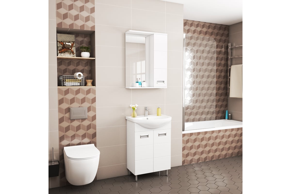 Тумба Unсoria Рейн под умывальник Уют 60 см белая 56029 - выгодная цена ...