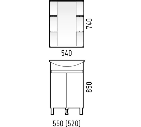 Зеркало-шкаф Corozo "Орион 55-2" SD-00001547