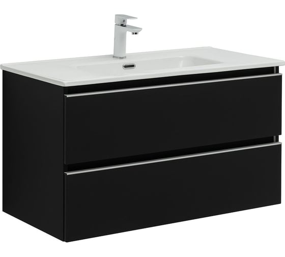 Тумба Aquanet Вега 90 2 ящика, цвет черный 00329598 1