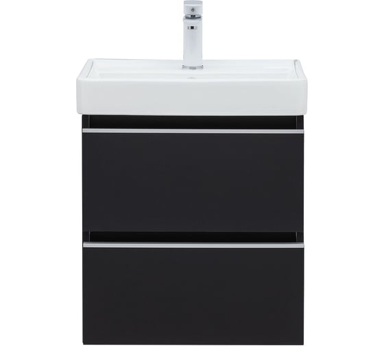 Тумба Aquanet Вега 50 2 ящика, цвет черный 00329594