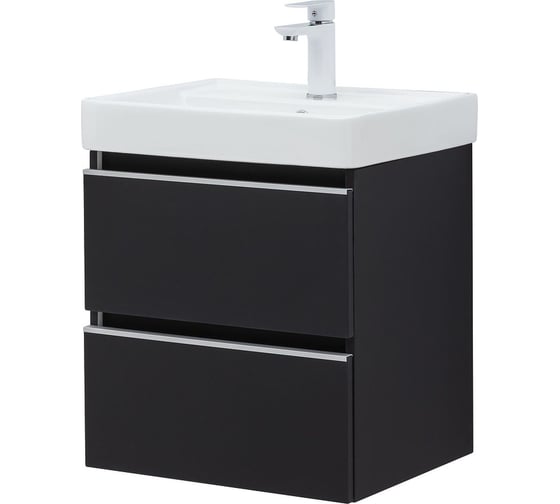 Тумба Aquanet Вега 50 2 ящика, цвет черный 00329594