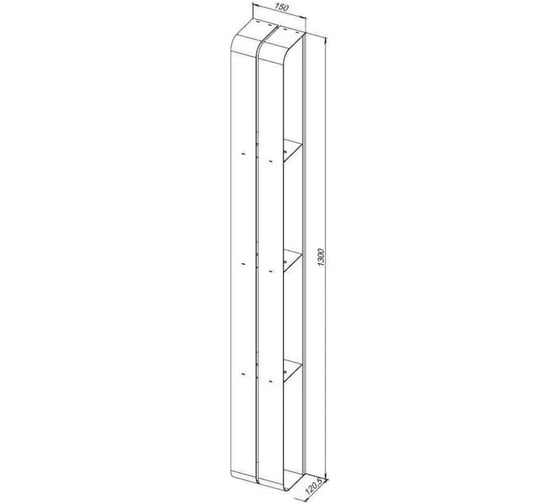 Полка Aquanet Магнум H 150x1300x112 мм, вертикальная, цвет белый матовый 00326461