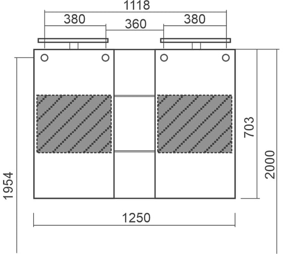 Зеркальная шкаф Diborg Lande 125 дуб 77.3109