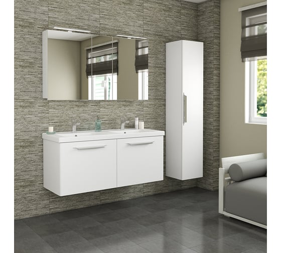 Зеркальная шкаф Diborg Lande 125 белый матовый 77.2109