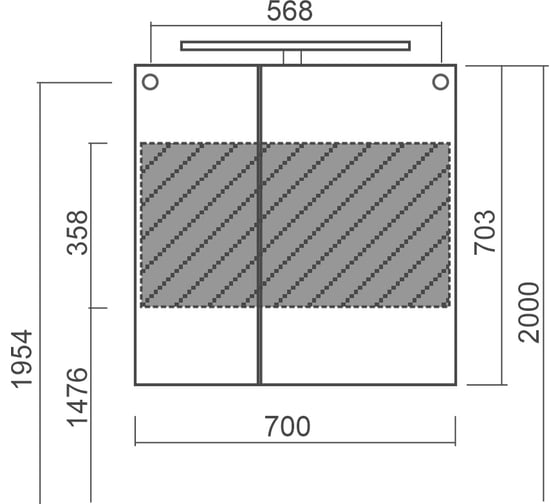 Зеркальная шкаф Diborg Lande Q 70 дуб 77.3104