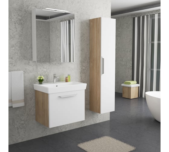 Зеркальная шкаф Diborg Lande Q 70 дуб 77.3104