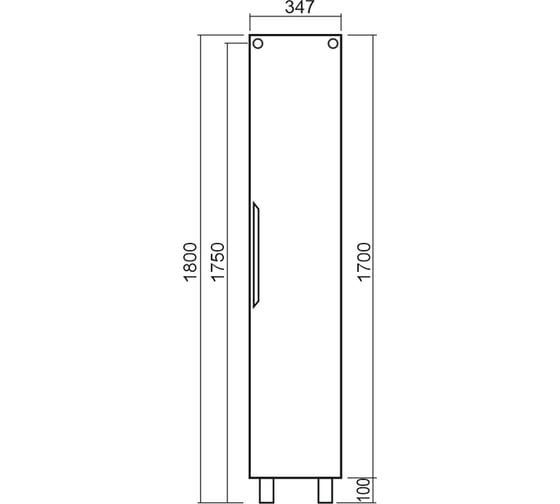 Пенал Diborg Lande 35 белый матовый 77.2300
